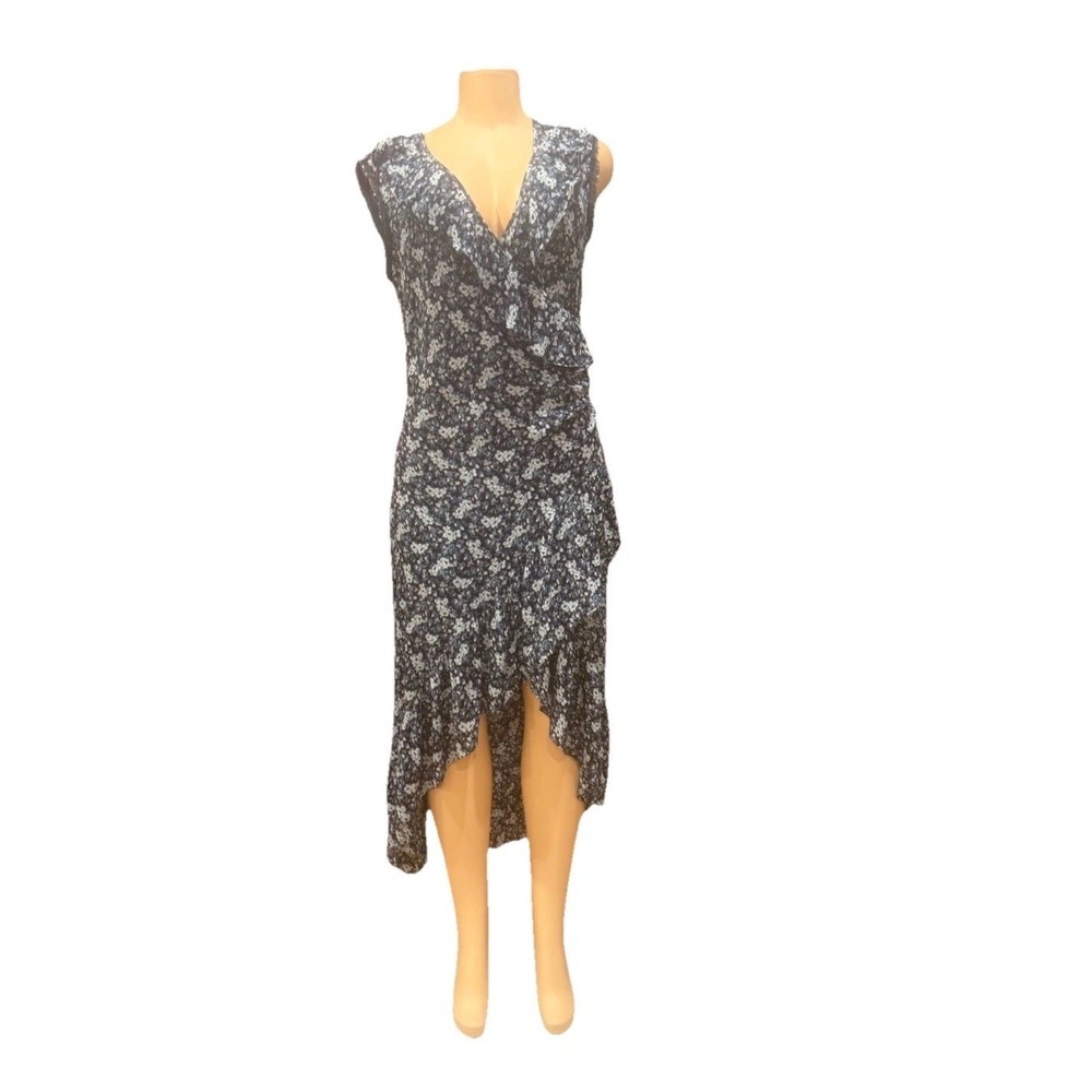 Chelsea Violet Anthropologie Dress Maxi. Size  M.‎  High Low Ruched Boho Black